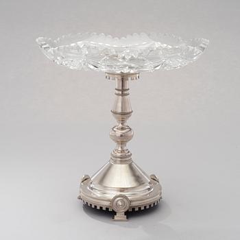 GLASSKÅL PÅ SILVERFOT, silver och glas, St:Petersburg ca 1900 Vasili Kangin för hovjuvelerare Morosov.