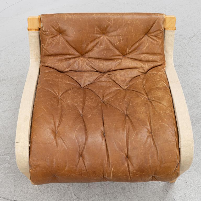 Bruno Mathsson, armchair with footstool, Pernilla, Dux.