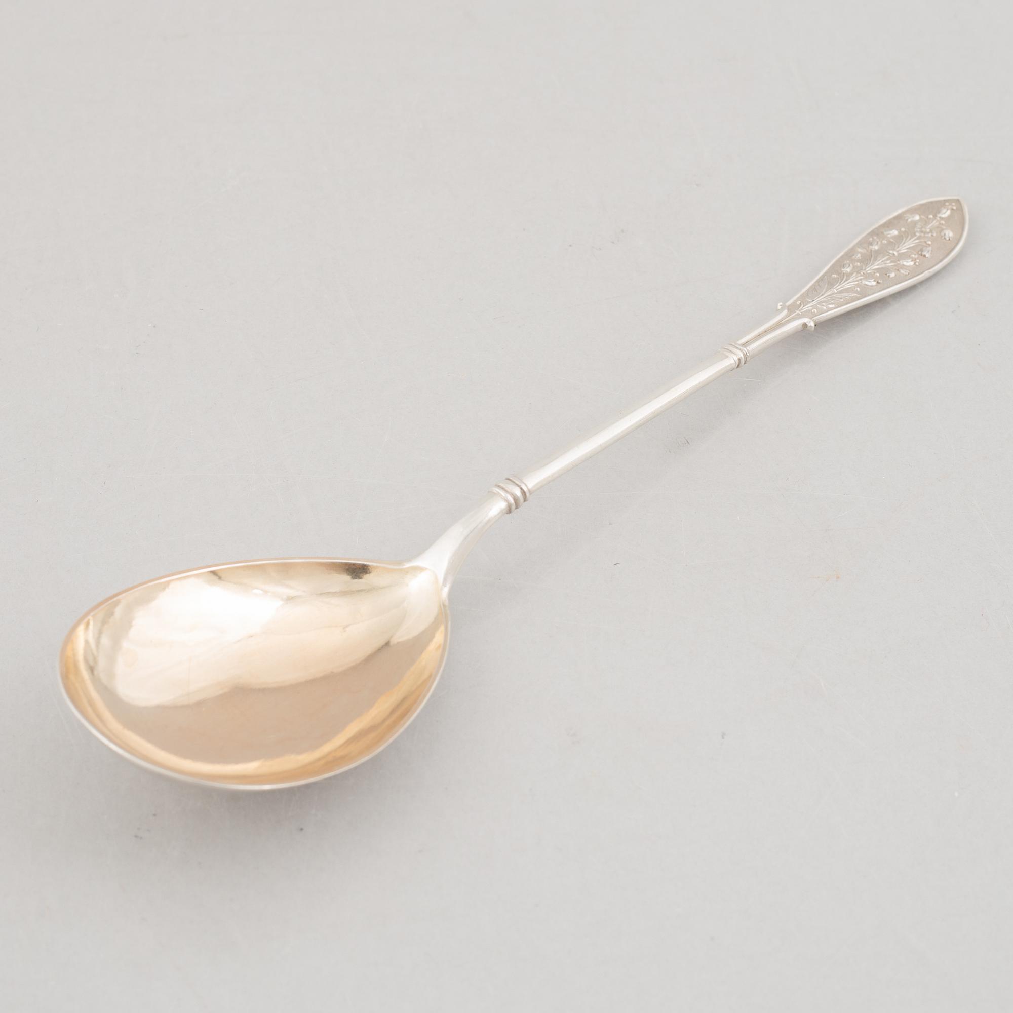 Serving utensils, 3 pcs, silver, Denmark, including Johan Rohde, "Konge/Acorn", Georg Jensen.