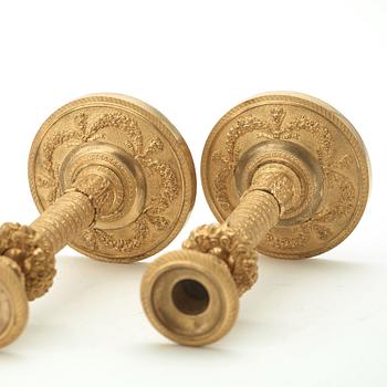 LJUSSTAKAR, ett par, Frankrike Empire, 1800-talets början.