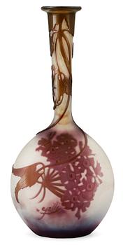 An Emile Gallé Art Nouveau cameo glass vase.