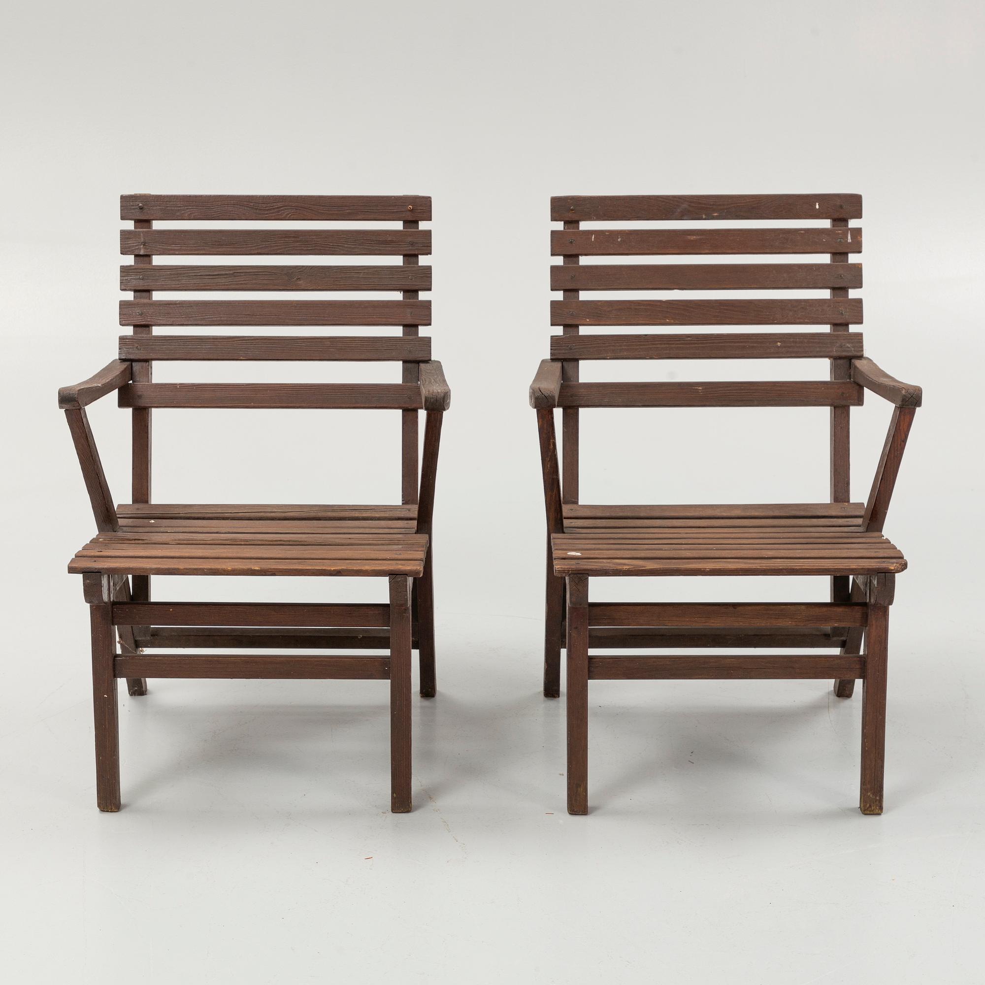 Carl Malmsten, trädgårdsmöbel, 5 delar, "Bergshamra", Igelstaverken.