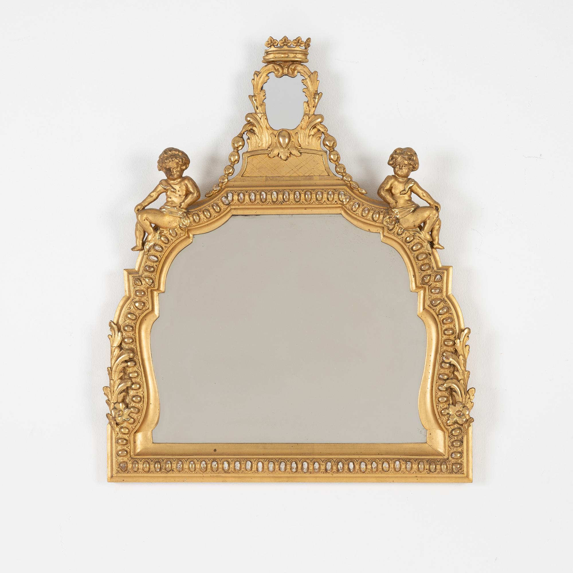 Spegel, barockstil, sent 1800-tal.