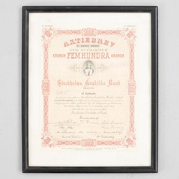 Ordförandestol, "SEB", utförd till Stockholms Enskilda Bank, signerad och daterad 1907.