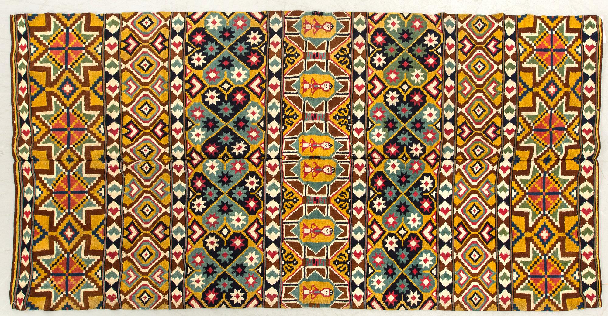 A Swedish flatweave quilt Scania around 1900 ca 218 x 109 cm.