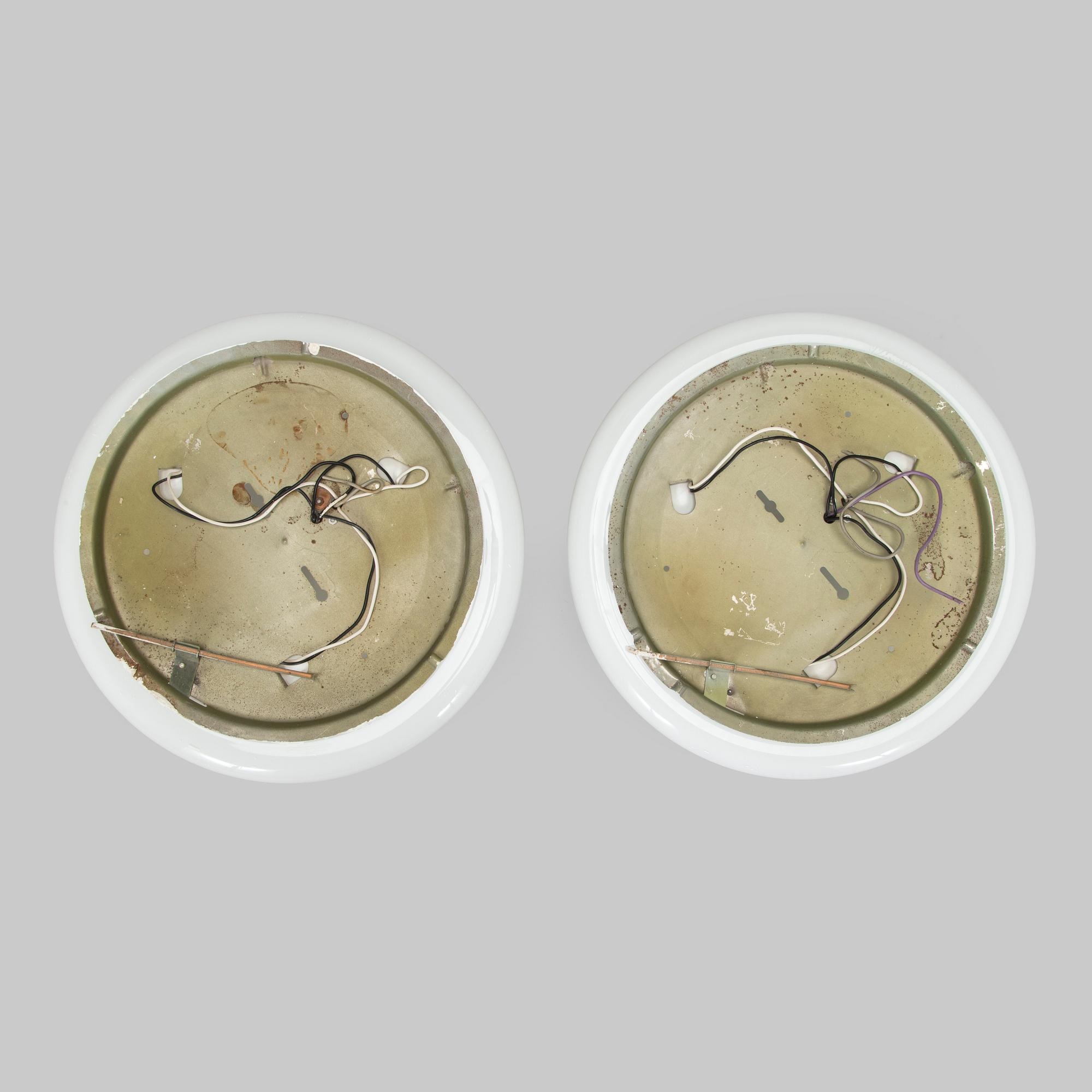 Lisa Johansson-Pape, A set of two mid-20th century ceiling lights, model 1116, Orno, Finland.