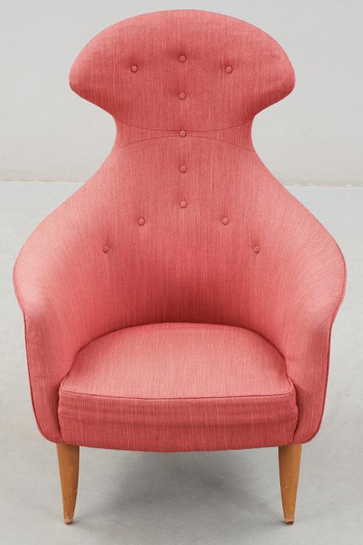 FÅTÖLJ, Kerstin Hörlin-Holmquist, "Stora Eva", Triva-serien, NKs verkstäder i Nyköping, 1950-60-tal.