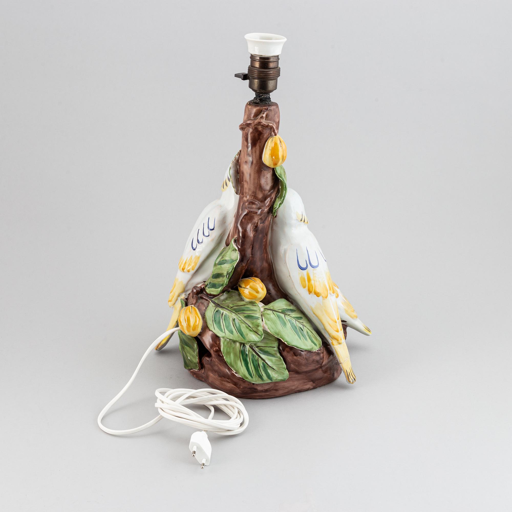 A Rörstrand table lamp, signed Nils Emil Lundberg, for Rörstrand.