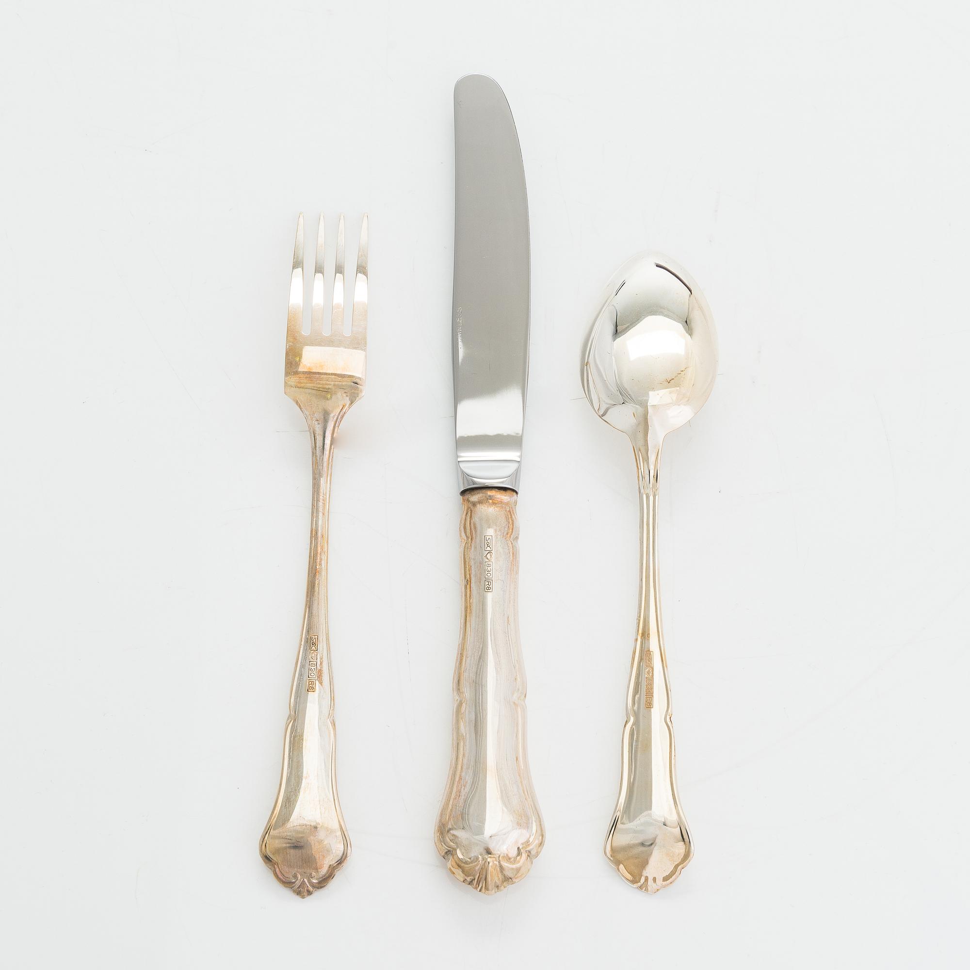 Bestickuppsättning, 18 delar, "Chippendale", Finland 1994.