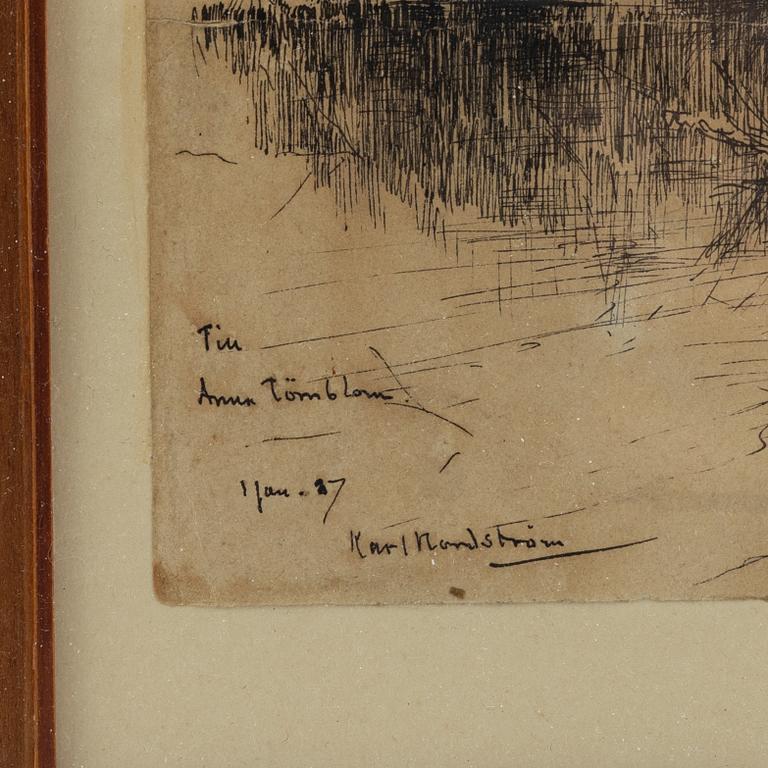 Karl Nordström, ink drawing, signed and dated 11 jan -87.