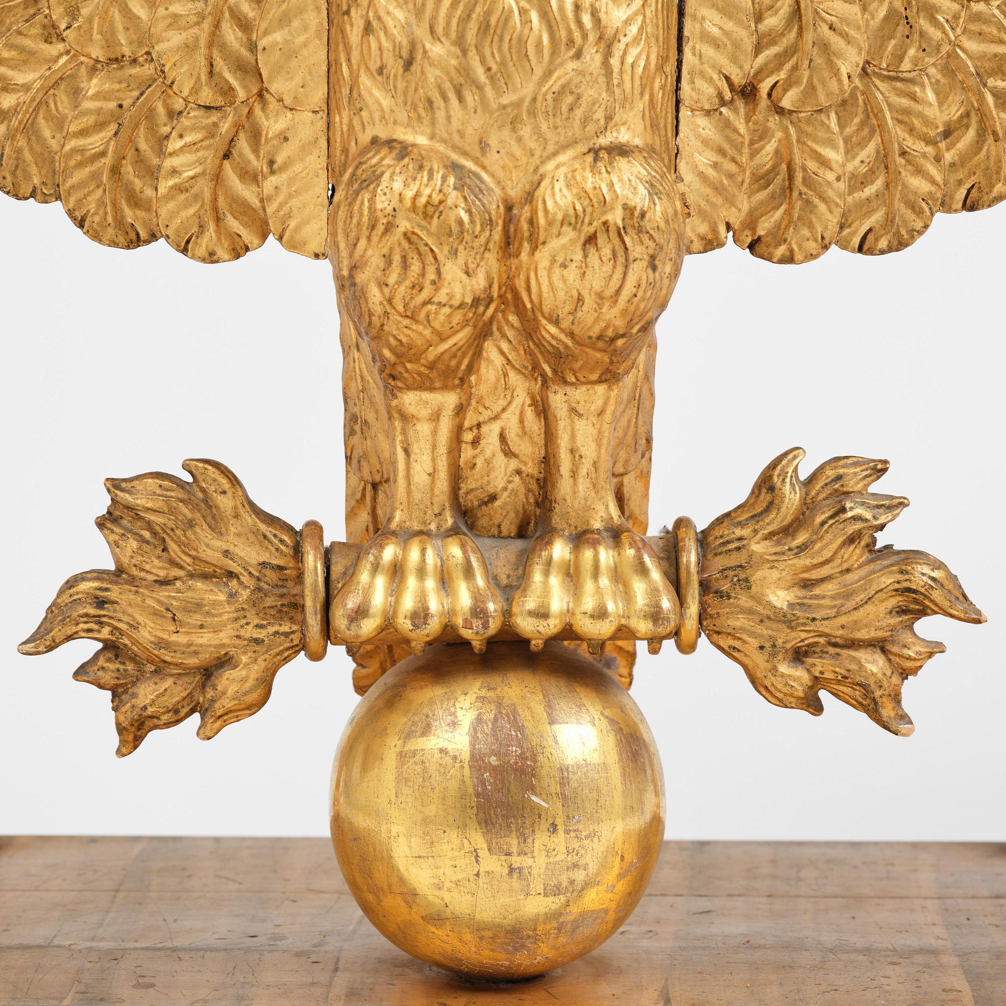 A Swedish Empire giltwood console table, early 19th century.