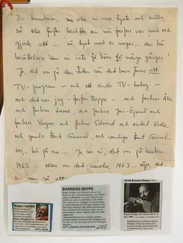 A SIGNED BLACK AND WHITE PHOTOGRAPH DEPICTING SWEDISH COMEDY GROUP "SKÄGGEN" CIRCA 1963.