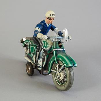 A Tipp & Co tinplate police motorcycle, Germany, 1955-62.