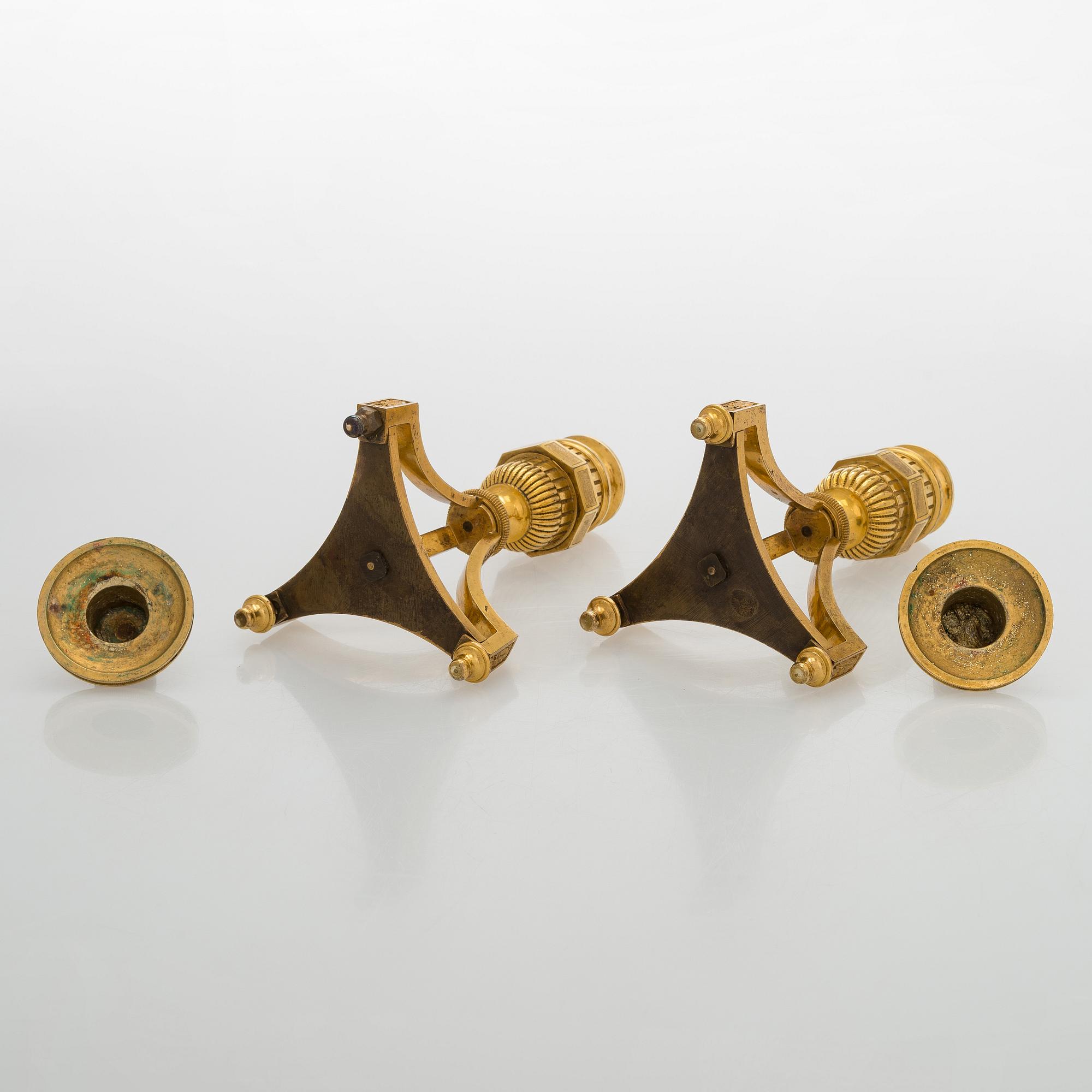 A pair of early 19th century candlesticks, France/Russia.
