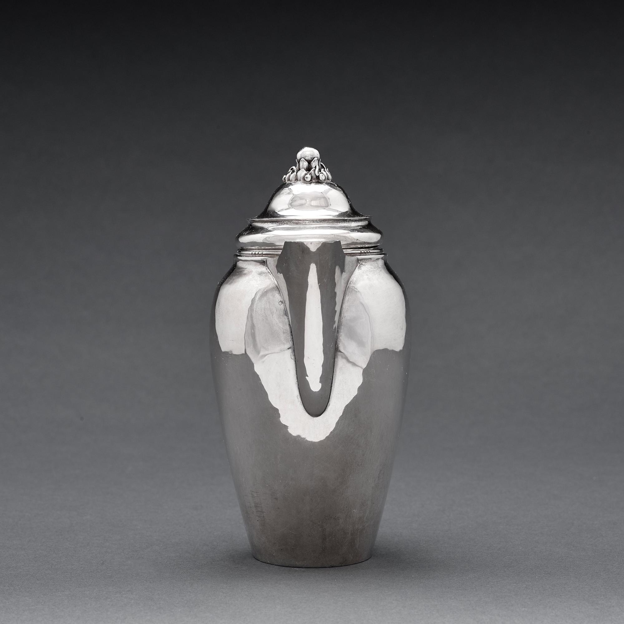 kaffekanna, Köpenhamn 1919, 830/1000 silver, designnr 251.