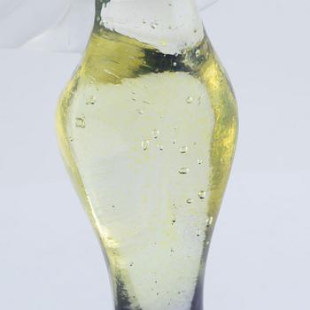 Kjell Engman, a 'Maidenhood Yellow' glass sculpture, signed, limited edition of 100, Kosta Boda.