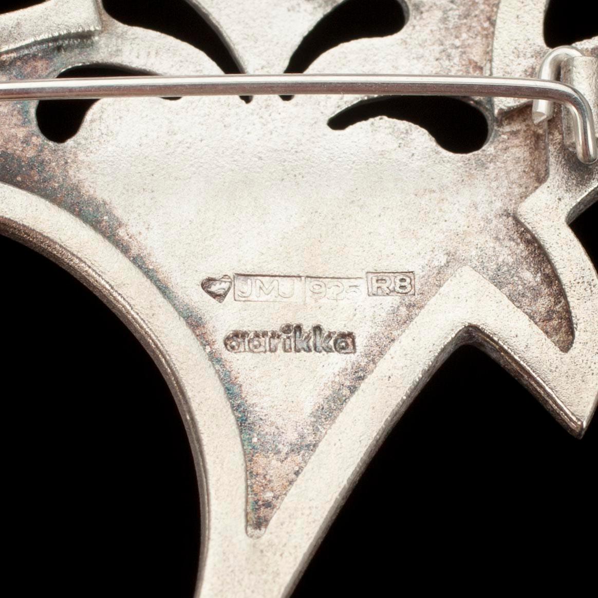 SMYCKESSET, 2 delar samt BROSCH, silver, metall och trä, Aarikka Finland 1990-tal.