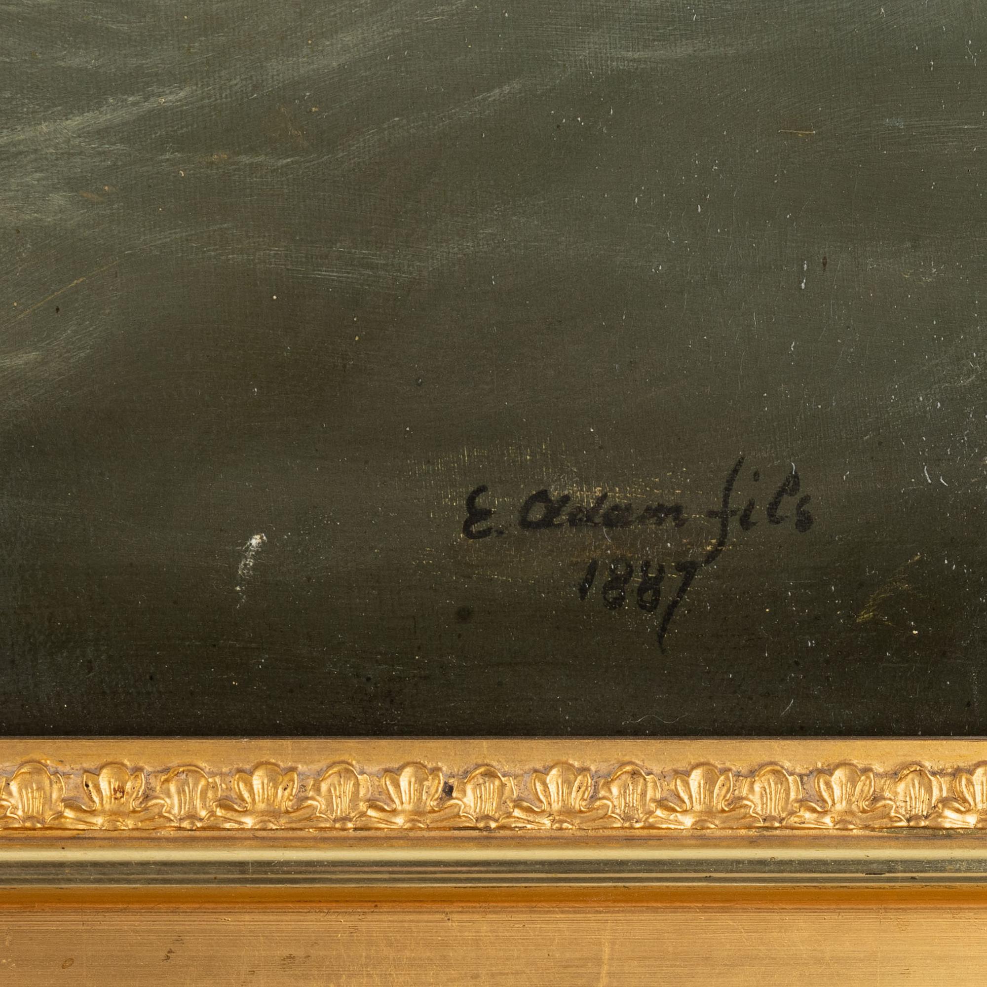 Victor Edouard Adam, olja på duk, signerad och daterad 1887,