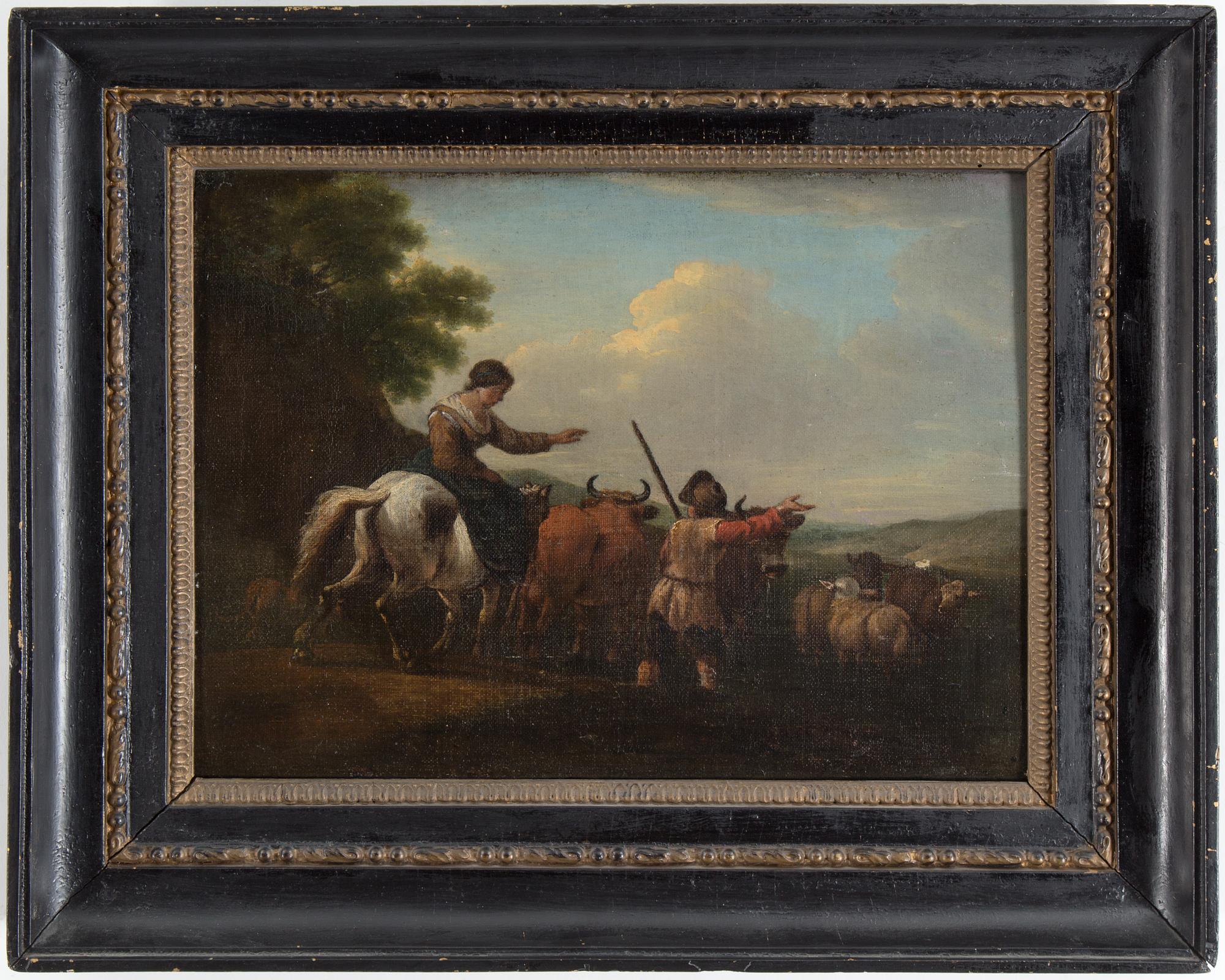 NICOLAES BERCHEM, circle of, oil on canvas, 17th century.