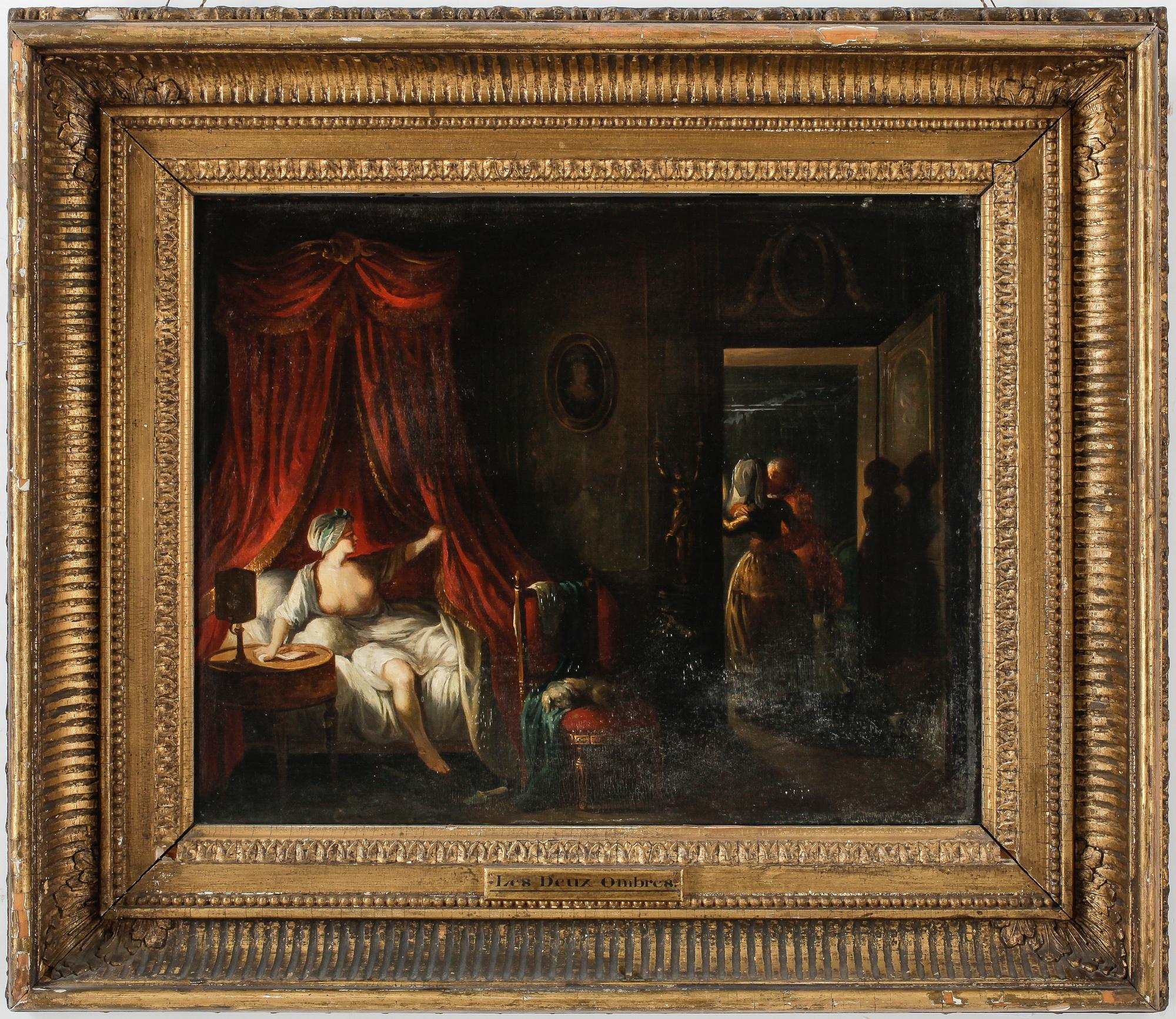 OKÄND KONSTNÄR, olja på pannå, 1800-tal.