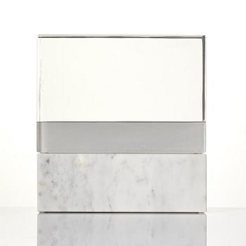 Jan Johansson, unik skulptur, slipat glas, Orrefors 1999.
