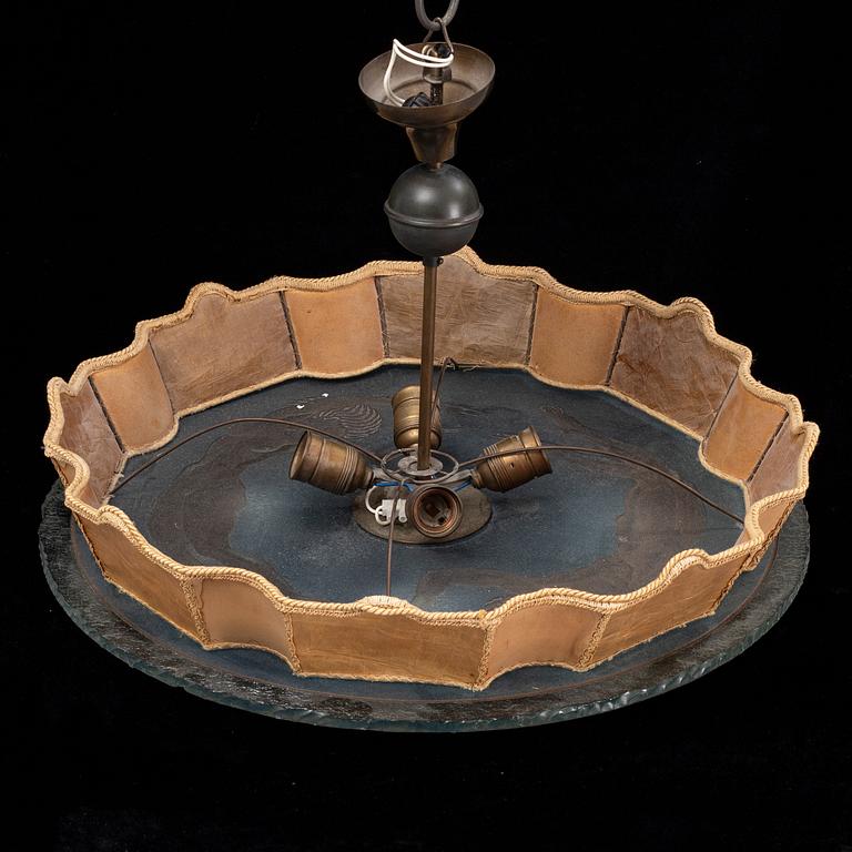 A Swedish Modern glass ceiling light, 1930's/40's.