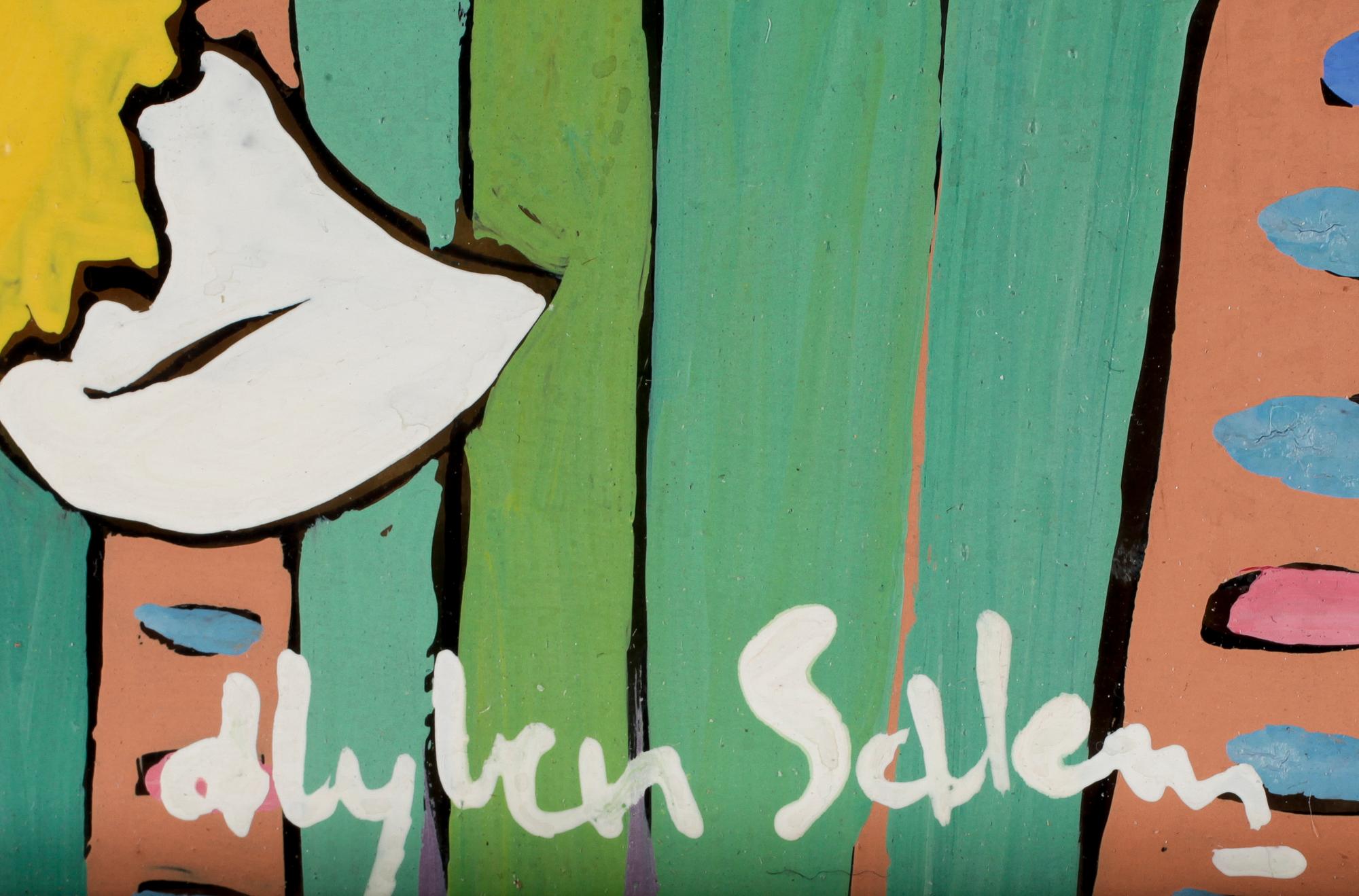 ALY BEN SALEM, gouache på glas. Sign.