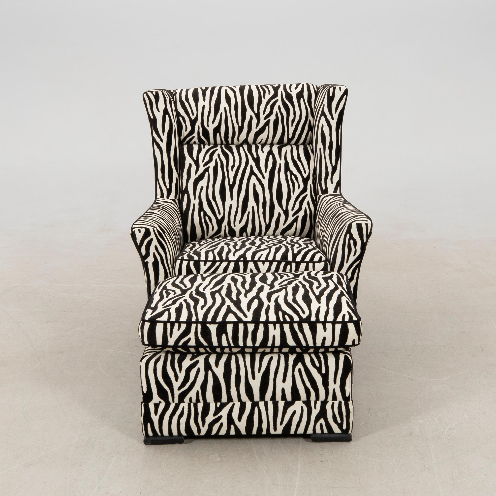 Armchair with footstool, second half of the 20th century.