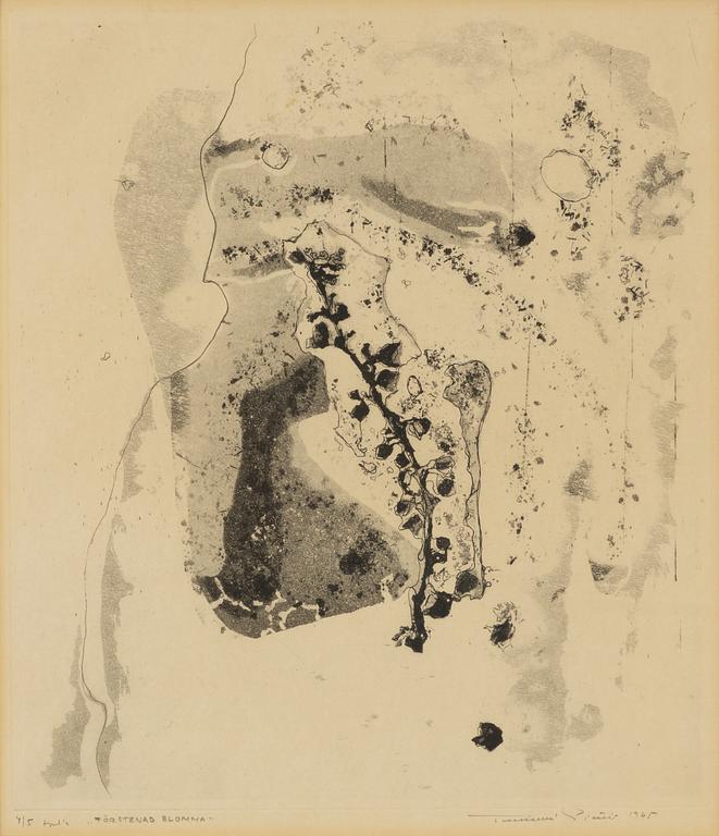 Tuulikki Pietilä, etching and aquatint, signed and dated 1965, numbered 4/5 artist's proof.