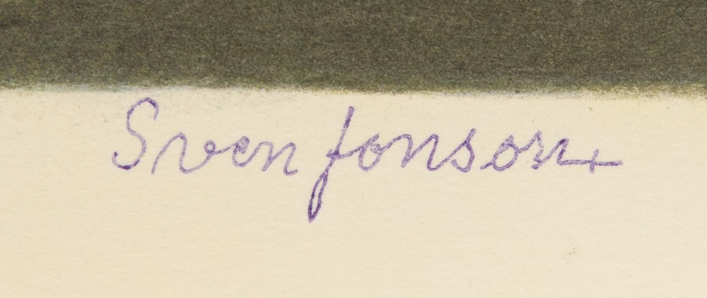 Sven Jonson, mapp med 5 färglitografier, stämpelsignerade och numrerade,158/390.