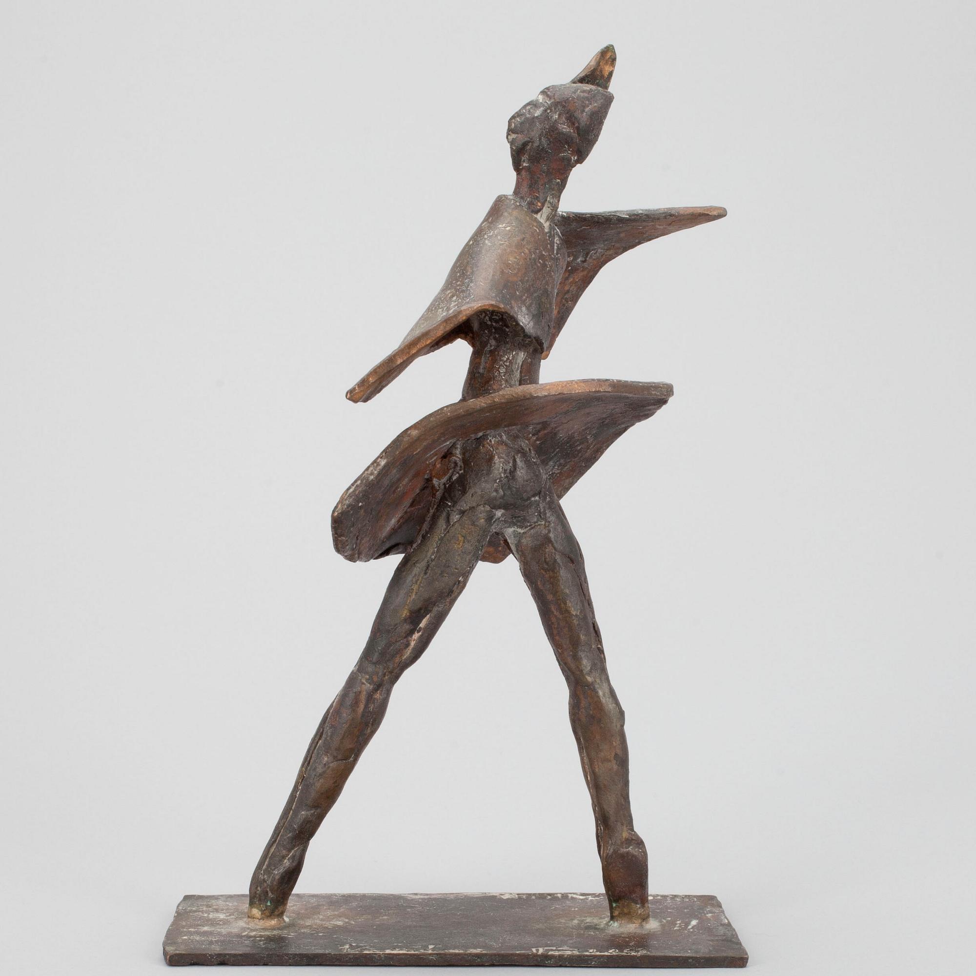 KAARINA TARKKA, skulptur, brons, märkt unicum, signerad och daterad 1989.