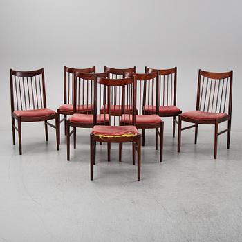 ARNE VODDER, stolar, 8 st, Sibast, Danmark, 1960-tal.