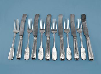 619. CUTLERY, 12 pcs. 870 silver. " Helsinki" model. Hjalmar Fagerroos Helsinki 1895.