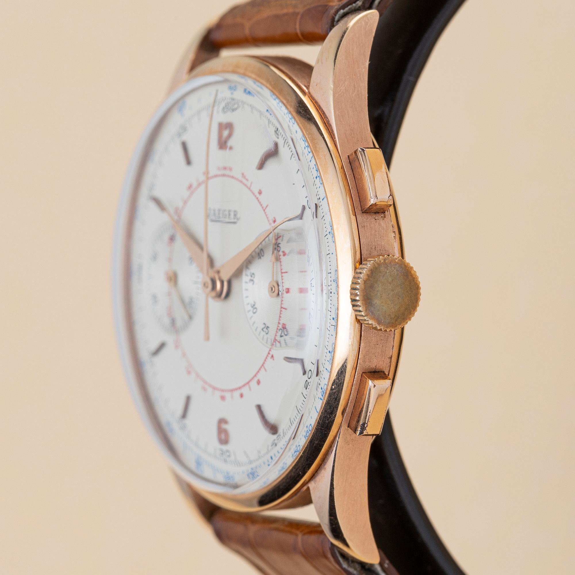 Jaeger, "By Universal Genève", "Jumbo", chronograph, ca 1950.