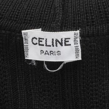 CÉLINE, a black wool cardigan, size 40.