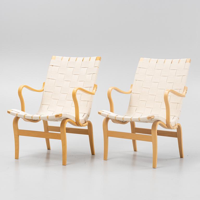 Bruno Mathsson, a pair of 'Eva' armchairs, Bruno Mathsson International, Värnamo, Sweden 2004.