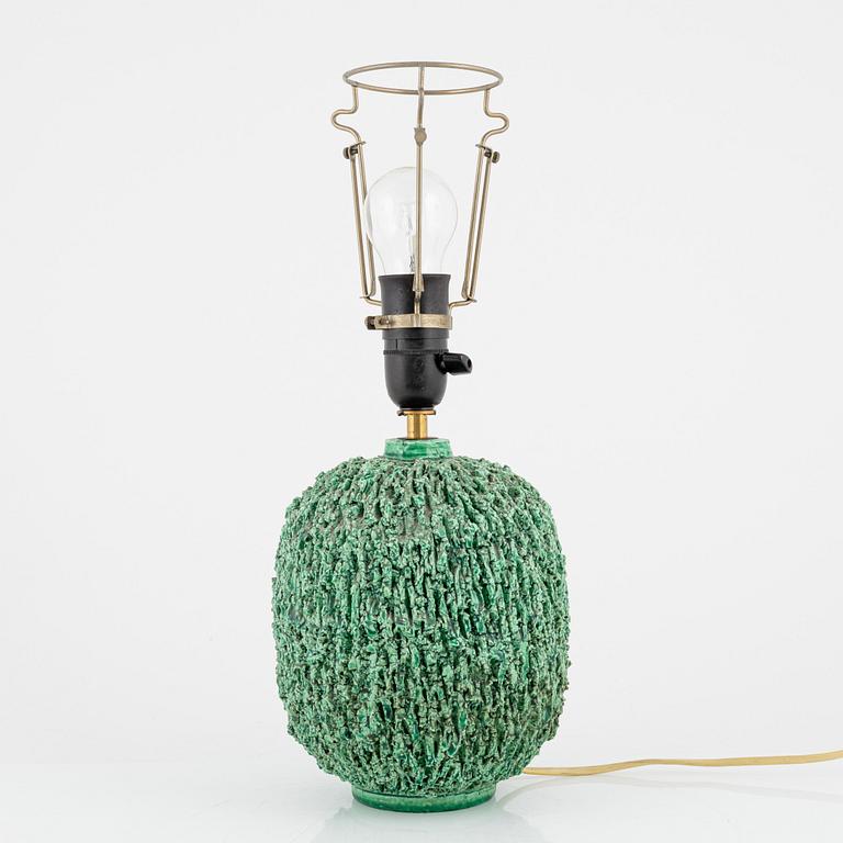 Gunnar Nylund, bordslampa, chamotterat stengods, Rörstrand.