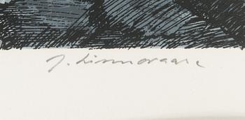 Juhani Linnovaara, litografi och serigrafi, signerad och numrerad 66/100.