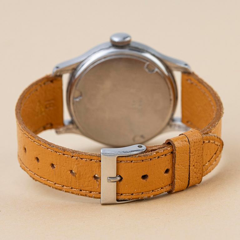 Longines, "Tre-Tacche", "Sector Dial", "Suiza signed", "Step case", ca 1943.