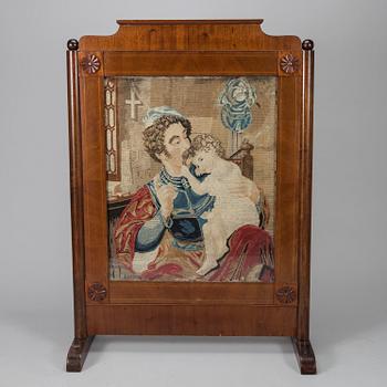 ELDSKÄRM, mahogny, Biedermeier, 1800-talets mitt.