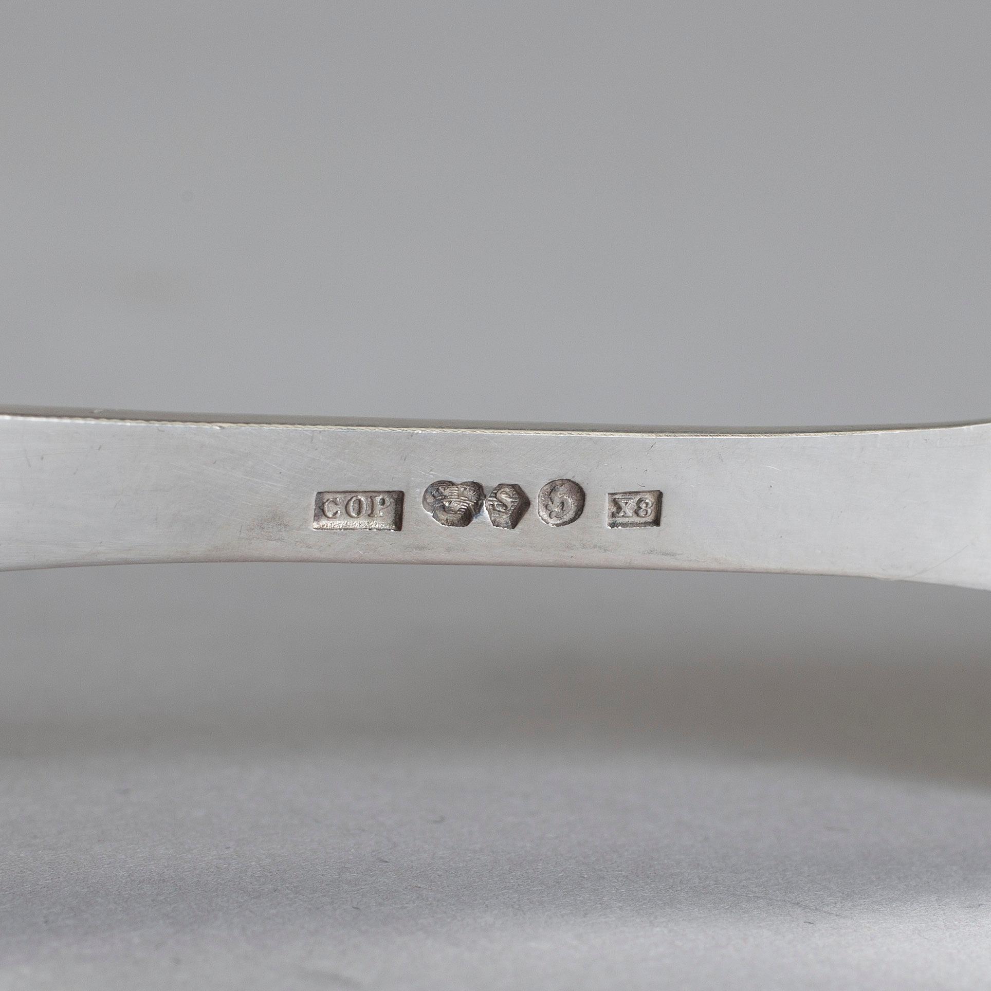 PARTI LAPPSILVER, 12 delar, C O Persson, Haparanda. Total vikt ca 215 g.