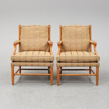 FÅTÖLJER, ett par, gustaviansk stil av s.k. Gripsholmsmodell, Norells möbler, 1900-talets slut.