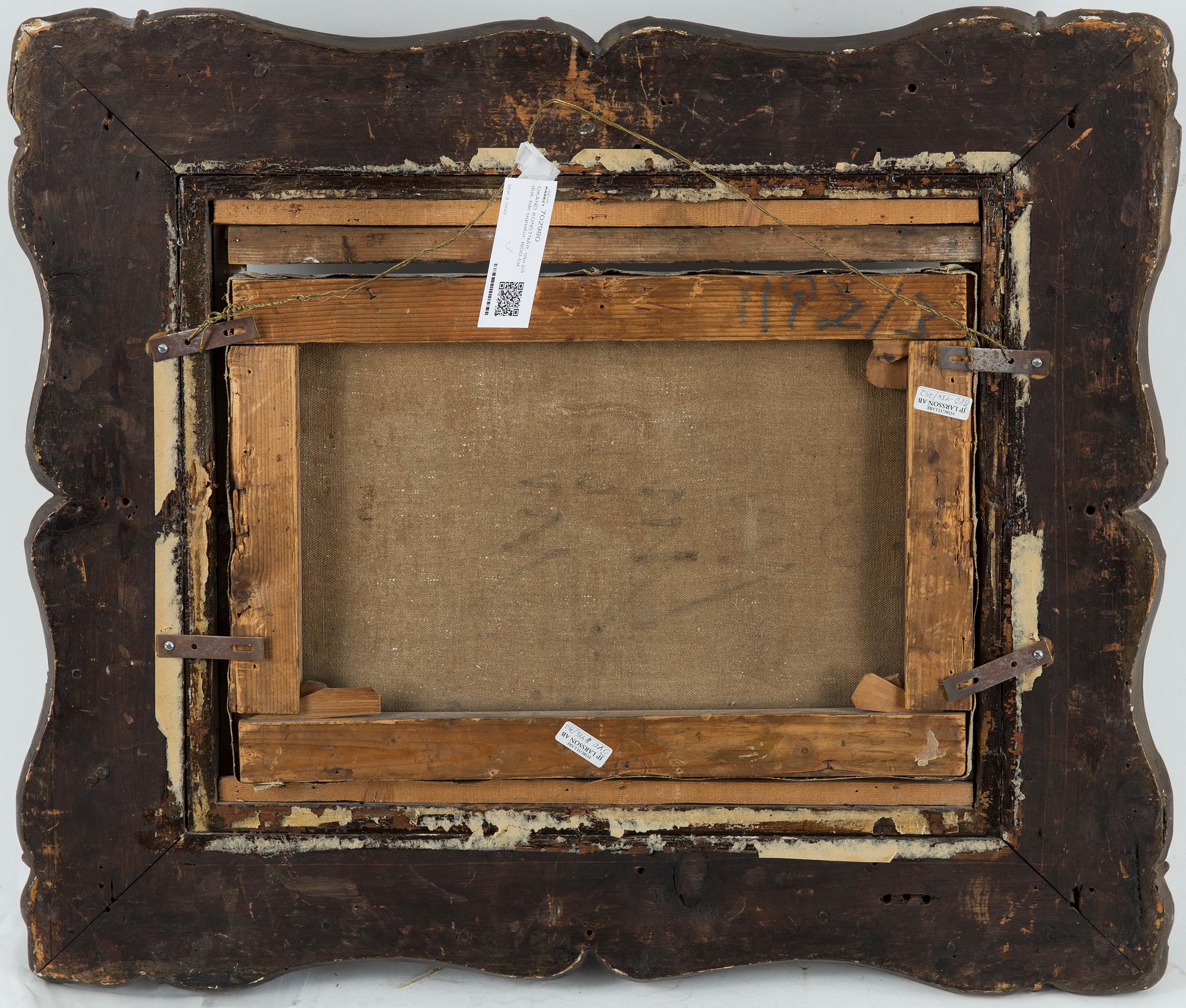 OKÄND KONSTNÄR, olja på duk, bär signatur, 1800-tal.