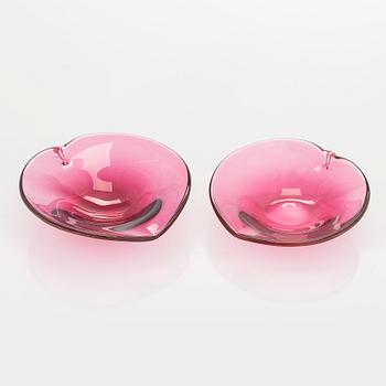 Marita Lybeck, Two glass bowls, Humppila Glassworks, the other one signed ML Humppila.