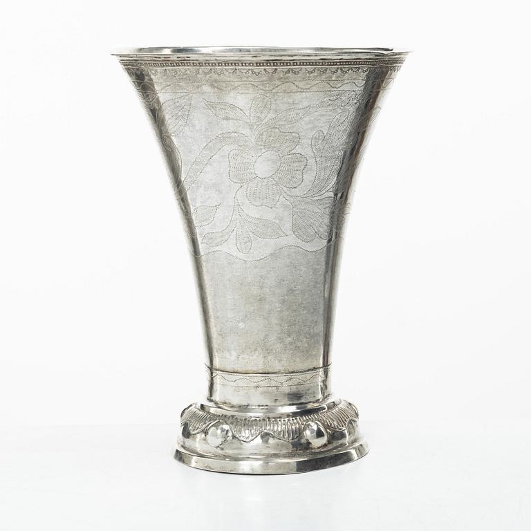 A Swedish silver beaker, mark of Hans Lyberg, Borås 1811.