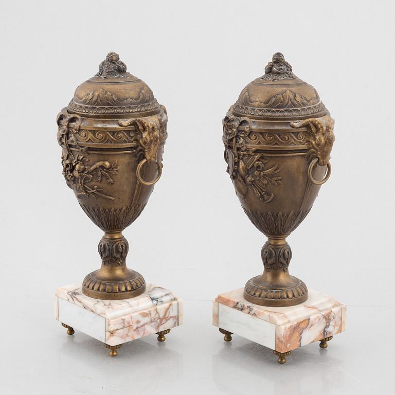 A pair of potpourri urns, France, around 1900.