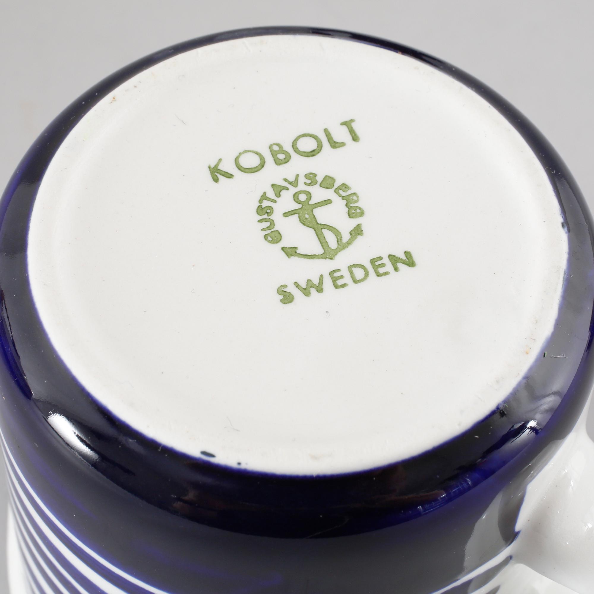 TESERVIS, porslin, Karin Björqvist, Gustavsberg, "Kobolt", 1900-talets andra hälft.