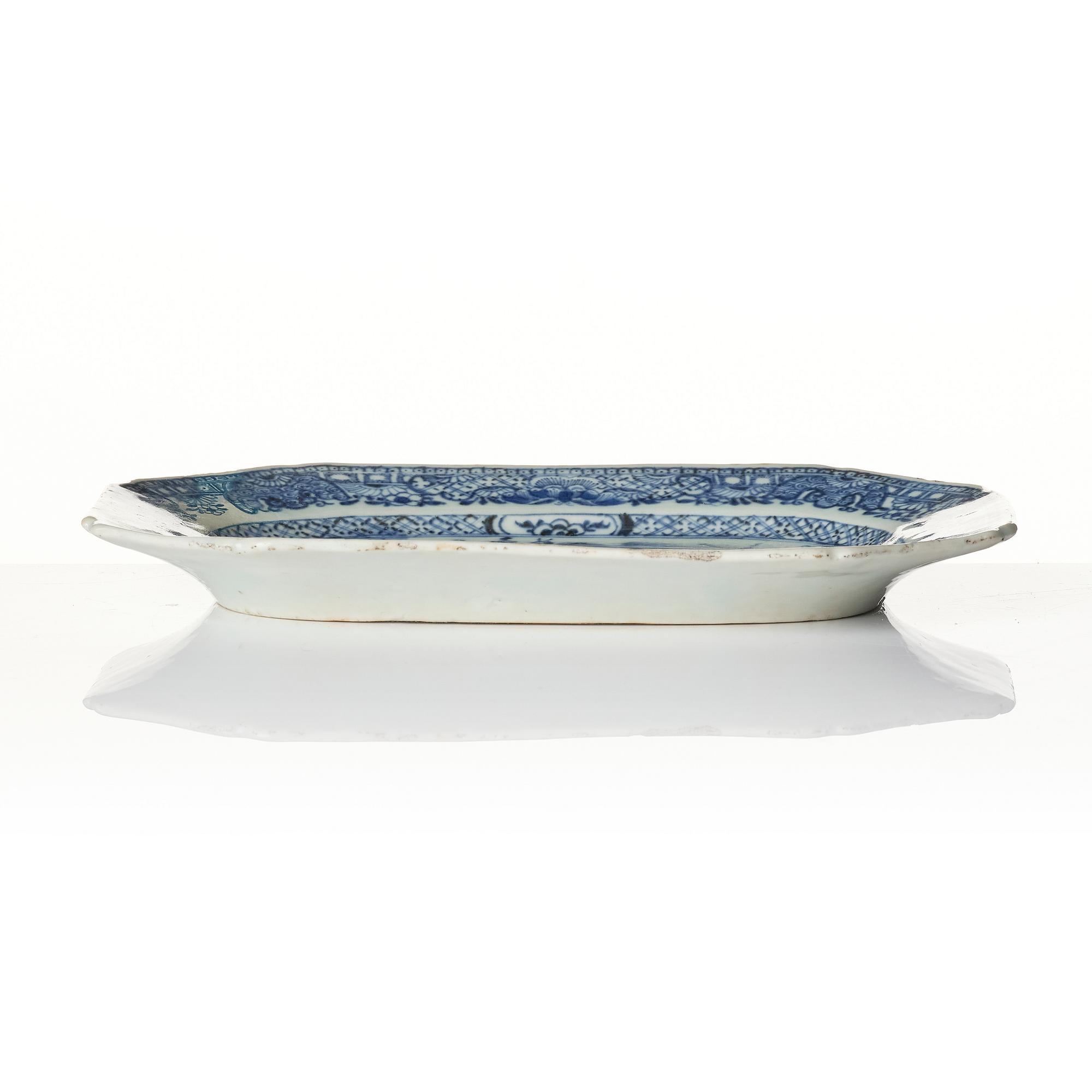 Two blue and white dishes, Qing dynasty, Qianlong (1736-95).