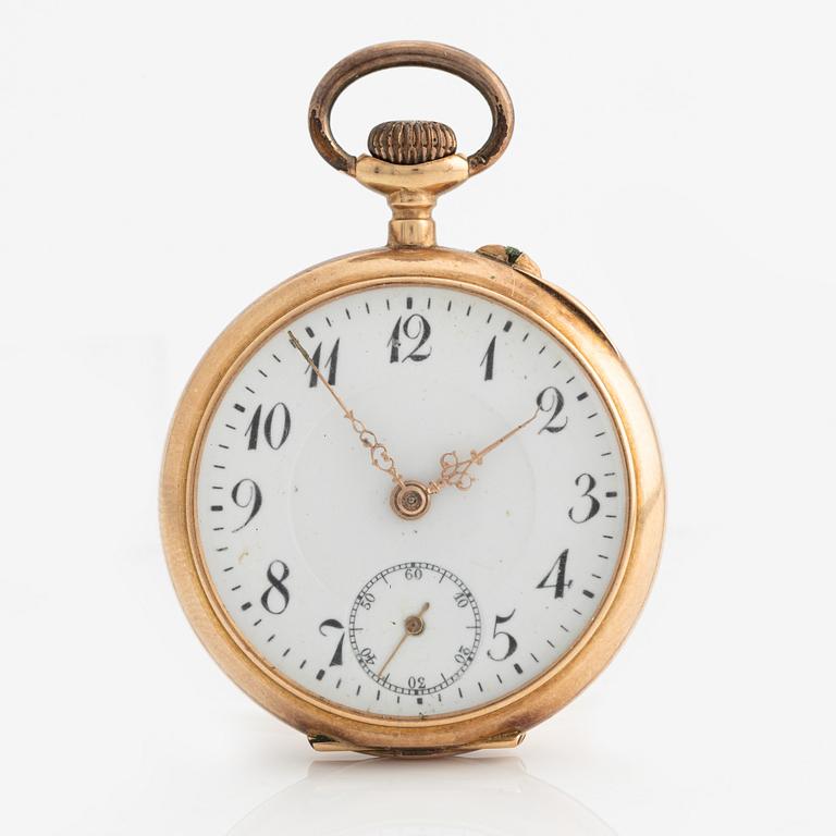 Pocket watch, 14K gold, 32 mm.