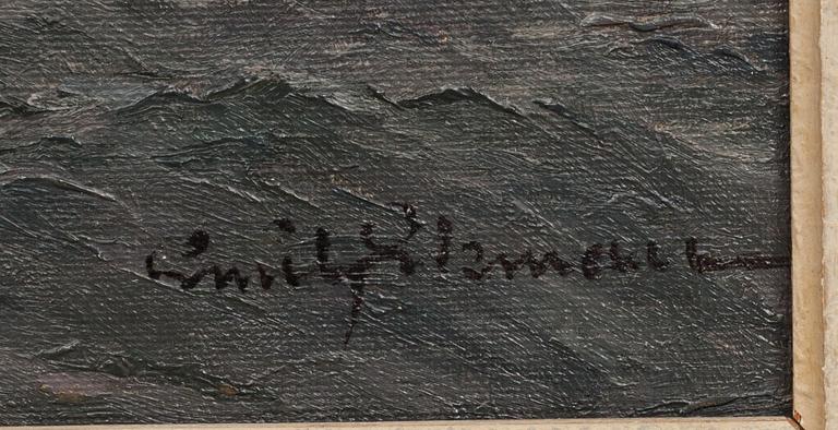 EMIL EKMAN, olja på pannå, signerad.